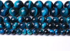 Blue Tiger Eye Gemstone Loose Beads Natural Round Loose Stone Beads for Jewelry Making DIY Bracelet Necklace Earrings 6mm 61-63pcs 1 Strand 15" (Blue Tiger Eye, 6mm)