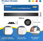Wukong 8 Pack | 30x3cm(11.81 x 1.18) Magnetic Stainless Black Boards Strips, Adhesive Backing Bulletin Bar Board, Memo Board with 32Pcs Colorful Magnets for Office, Home, Photo Wall, Documents