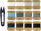 3-Ply Round Waxed Thread, 12 Colors, 252 Yards - Hand Sewing, All Leather Projects/Upholstery Thread, Macrame/Bracelet (0.55 mm, 21yd/Each)