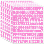 Alphabet Sticker, 1'' Pink Letter Stickers - 12 Sheets, Self-Adhesive Vinyl Mailbox Numbers & Letters for Bulletin Boards, Classroom & Home Decor
