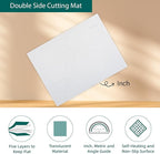 Falling in Art Self Healing Cutting Mat, 18x24" Cutting Mats for Sewing, Double-sided 5-Ply Fabric Cutting Board for Crafting, Quilting and Sewing Projects, White