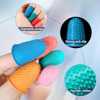 30 pcs Rubber Thimble, Rubber Finger Tips, Office thimbles for Hand Embroidery, Cutting, Knitting & Counting, dedos de silicona para las Manos, dedales para Coser，Thumb Thimble in 5 Sizes and Colors