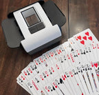 Automatic Card Shuffler, 1-2 Deck Playing Cards Shuffler, One Press Auto or Manual Shuffling Machine, Quiet for UNO Blackjack Bridge Phase 10 Skip-Bo, Rechargeable Portable for Travel, No Jams