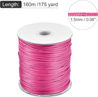 MECCANIXITY Waxed Cord 1.5mm Waxed Polyester Cord 175 Yard Wax String for Bracelet Making,Necklaces, Beading,Jewelry Making and DIY Crafts(Dark Pink)