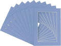 Pack of 25 Acid Free 8x10 Mats Bevel Cut for 5x8 Photos - Brittany Blue Precut Matboards for Pictures, Photos, Framing - 4-ply Thickness