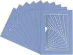 Pack of Ten 8x10 Mats Bevel Cut for 6x8 Photos - Acid Free Brittany Blue Precut Matboards for Pictures, Photos, Framing - 4-ply Thickness