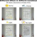 LEMON CLOUD Window Film, Decorative Window Privacy Film, 3D Stained Glass Window Sticker,Anti-UV Sun Blocker Heat Control for Home(Rainbow Tulip Design,29.5 x 157.4 inches)