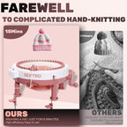 SENTRO Upgraded 48 Needle Knitting Machine, Circle Knit Loom Machine with Row Counter and Hand Crank,Crochet Knitting Loom Machine for Beginners and Seasoned Knitters (Upgraded 48Pink)