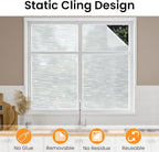 Haton Window Privacy Film, Frosted Glass Static Cling Sun Heat Blocking Window Clings, Frosting Opaque Coverings Stickers Tint for Home Office Door, Non Adhesive, White 35.4" x 78.7"