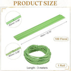 uxcell 100Pcs 2 Gauge Floral Wire, 15.75" Length Flower Stem Wires with 0.08" x 32.8ft Twine for Wreath Making, Flower Arrangement, Light Green