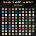 Caliart Markers, 100 Colors Dual Tip Art Markers Sketch Pens Permanent Alcohol Based, with Case for Adult Artist Halloween Drawing Sketching (Black Barrel)