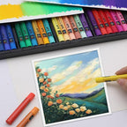 Soft Oil Pastels Set of 48 Vibrant Colors, Smooth and Soft Oil Pastel Crayons for Artists, Beginners, Teachers, Students, Great Blending and Layering for Art Supplies, Art Painting, Drawing