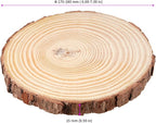 JEUIHAU 10 PCS 6.7-7 Inches Natural Unfinished Wood Slices, Round Wooden Tree Bark Discs, Wooden Circles for DIY Crafts, Christmas, Rustic Wedding Ornaments