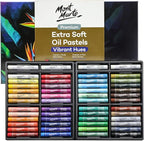 Mont Marte Extra Soft Oil Pastels 52pc, Assorted Bright Colors, Vibrant and Buttery, Versatile Art Pastels for Blending, Layering & Shading, Ideal for Art, Craft, Coloring and Sketching
