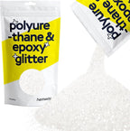 Hemway Polyurethane & Epoxy Resin Glitter 100g / 3.5oz Metallic Crystal Flake Additive for Flooring Jewelry Tumblers Glass Pigment - Chunky (1/40" 0.025" 0.6mm) - White Iridescent