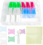 Embroidery Floss Thread Organizer Storage,Bobbin Winder,Embroidery Floss Bobbins Thread Holder,1 Removable 24 Compartments With 150 Floss Bobbins And Numbers Stickers For Craft DIY Sewing Bead Storage