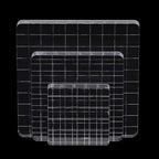3Pcs Clear Stamp Blocks Set, Square Acrylic Blocks for Stamping With Grid Lines, Tools for Scrapbooking Crafts