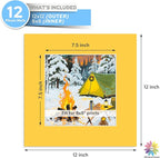 Mat Board Center, 12X12 Mix Color Mats for 8X8 Pictures - Acid Free, 4-Ply Thickness, White Core, Bevel Cut - for Artworks, Photos, Framing - Pack of 12