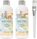 Gloss Varnish for Acrylic Painting, 2 x 100ml Clear Acrylic Varnish Keeps Paintings from Yellowing, Cracking, Maintains Permanent Color (Gloss + Matte)
