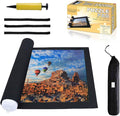 Jigsaw Puzzle Mat Roll Up - 2000 1500 500 Pieces Saver Large Puzzles Board for Adults Kids, Storage and Transport Premium Pump Puzzle Glue Felt Mat Inflatable Tube Cover Keeper Pad Holder Organizer