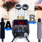 WEP 939D-VI Dual Pen Wood Burning Kit 250-750℃/482-1382℉ A/B Toggle Wood Burning Tool with 2 Detachable Pens, 20 Wood burner Tips, Dual-Barrel Holder. Suitable for Pyrography, Leather Burning Kit
