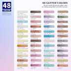 Paul Rubens Artist Grade Watercolor Set, 48 Colors Glitter Metallic Paints, Portable Metal Case, Suitable for Beginners, Hobbyists, Students, Artists
