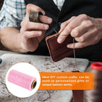 MECCANIXITY Waxed Thread,197 Yard 1mm 210D Flat Wax Thread Polyester Waxed String for Leather Sewing Hand Weaving Book Binding Home Decoration,Pink