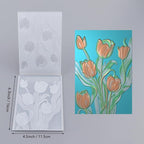BAOFALI 3D Flowers Theme Plastic Embossing Folders Tulip for DIY Scrapbooking Photo Album Card Paper Craft Decoration for Card Making,Embossing Template Paper Card Embossing Stencil