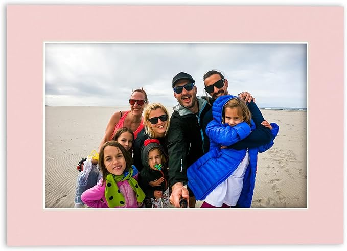 5x7 Mat for 8.5x11 Frame - Precut Mat Board Acid-Free Show Kit with Backing Board, and Clear Bags Soft Pink 5x7 Photo Matte Made to Fit a 8.5x11 Picture Frame Matboard for Framing, Pack of 1 Mat