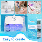 UV Resin Jewelry Making Kit, 400g Crystal Clear Resins with Light and Molds, DIY Jewelry Making Resin Kits, Resina Starter Kit for Keychain, Hair Clip and Earring