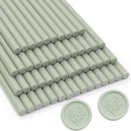 52pcs Sage Green Wax Sealing Sticks, Andotopee Glue Gun Adhesive Seal Sticks for Stamp Seals, Premium Sealing Wax for Envelope Seals Wedding Invitation Craft Adhesive, Great Gift Ideas (Mini Size)