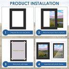 18 Pack Picture Mats, 8x10 for 6x8 Picture Frame Mats, Acid Free Core Bevel Cut Picture Frame Mattes for Photos Artworks Prints (Black)