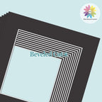 MBC Mat Board Center, 10 Pack 8x8 for 6x6 Black Picture Mats Frame Mattes, Bevel Cut, Acid Free, 4-ply Thickness