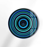 My Photostation.com 27.5''(70cm) Diameter Blue and Green Round Glass Wall Art Tempered Glass Printing Wall Decor Large Wall Art Wall Hangings