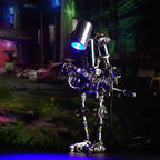 Mostarle Terminator M 3D Metal Puzzle, Arcynix DIY Mechanical Robot Model Kit, Sci-Fi Design LED Light Feature Unique Gift for Adults & Teenager (Purple)
