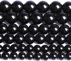 12MM Natural Black Agate Gemstone Beads Round Loose Stone Beads for Jewelry and Bracelets Making 32pcs 15"