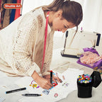 Shuttle Art Fabric Markers Pens, 40 Colors Dual Tip Fabric Markers Permanent No Bleed Pens for T-Shirts Sneakers, Non-Toxic & Child Safe Permanent Pens for Kids Adult Painting Writing