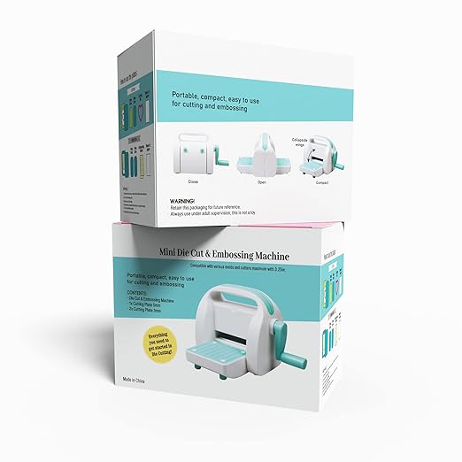 Mini Die Cutting and Embossing Machine for DIY Crafts 3.5" Feed Slot for 3" Paper and Other Materials