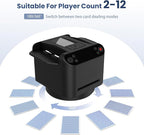 Automatic Card Shuffler and Dealer 2-in-1, 360°/180°Rotating Dealer with Wireless Remote Control, Supports 1-12 Players Poker Shuffler, Suitable for UNO, Poker, Phase 10, Skip-Bo, Blackjack
