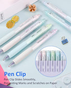 Solati Erasable Pens, 6 Pack Fine Point 0.5mm Black Erasable Gel Pens with 360°Rotating Erasers, Make Mistakes Disappear, Comfort Grip for Drawing, Writing, Planning, and Crossword Puzzles (Blue Ink)
