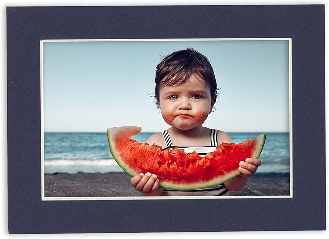 11x14 Mat for 8.5x11 Photo - Precut Navy Picture Matboard for Frames 11 x 14 Inches - Bevel Cut Matte to Display Art 8.5 x 11 Inches - Acid Free Pack of 25 MATS with Backing Boards & Clear Bags