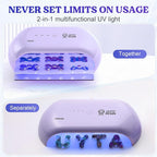 LET'S RESIN UV Light Advanced,Two-Sided Longer time Setting(2m,3m,5m) UV Lamp with Single Head Adapter, Large Size 36 Beads LED UV Light for Resin Curing,Resin Molds,DIY Craft Decor(Purple)