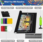 Napzy Puzzle Mat-Jigsaw Puzzles Matt Roll Up to 3000pcs Roll-up Puzzled Board Puzzling Organizers and Storage with 8PCS Jigsaws Sorting Trays, Drawstring Storages Bag Jigsawn Keeper Saver