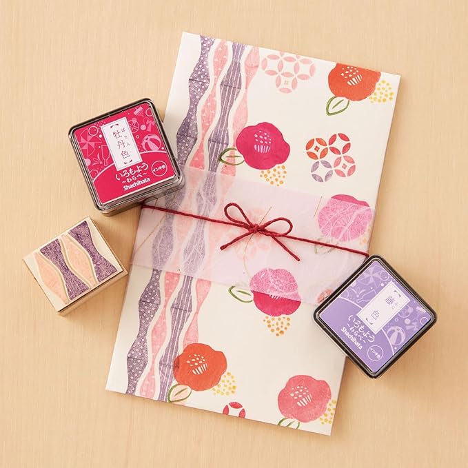 IROMOYO WARABE Stamp PAD, Small Traditional Japanese Ink Colour, Oil-Based Ink pad - Light Pink