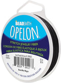 The Beadsmith Opelon Stretch Cord – Elastic Beading Fiber, Black, 0.7 mm Diameter, 25 Meters (82 ft) Spool