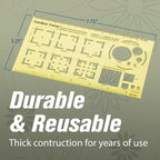 Garden Tutor Square Planning & Drafting Kit – Plan High-Yield Vegetable Gardens with Durable Stencil, Graph Paper & Guide for Grid or Row Designs