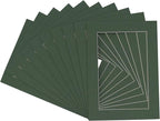11x14 Mat for 8.5x11 Photo - Precut Hunter Green Picture Matboard for Frames Measuring 11 x 14 Inches - Bevel Cut Matte to Display Art Measuring 8.5 x 11 Inches - Acid Free Pack of 25 MATS