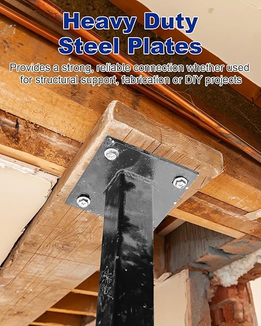 Rocaris 2pcs 10 X 10 X 1/4 Inch A36 Steel Plate Hot Rolled, Metal Square Plate for Construction Boards, Structure Support, Weldable Square and Industrial