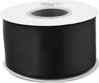 Humphrey's Craft 2 Inch Black Double Faced Satin Ribbon - 20 Yards for Gifts Wrapping DIY Bows Wedding Bouquet Cutting Ceremony Decoration Christmas Tree.