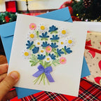 Quilling Cards, handmade card, quilled cards with Dedicated Paper Handmade Art for all occasions: Mother's day, Father's day, Birthday... daisy bouquet (Daisy bouquet)